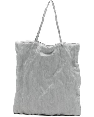 Alysi Crinkled-Effect Tote Bag - Grey