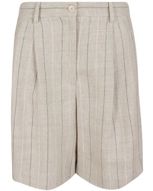 Antonelli Short Plissé À Fines Rayures - Grey