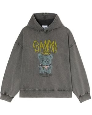 Ganni Vintage Wash Hoodie - Grey