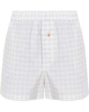 Moschino Gingham-Pattern Shorts - White