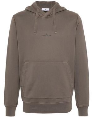 Stone Island Sudadera con capucha y logo - Gris