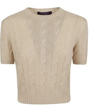 Polo Ralph Lauren Cashmere Cable-Knit Cropped Jumper - Natural