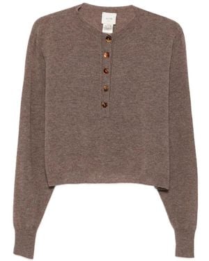 Alysi Button-Fastening Cropped Cardigan - Brown
