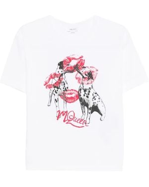 McQueen Dalmatian-Print T-Shirt - White