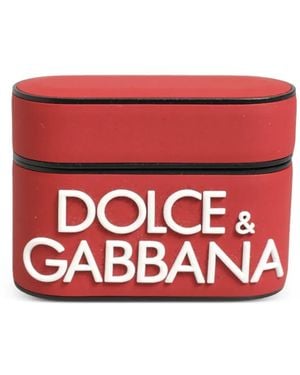 Dolce & Gabbana Embossed-Logo Airpods Case - Red
