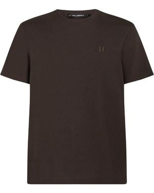 Karl Lagerfeld T-Shirt Mit Logo-Stickerei - Schwarz