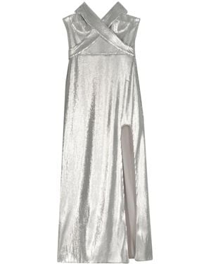 Genny Sequined Strapless Gown - White