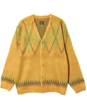 Needles Argyle Buttoned Cardigan - Yellow