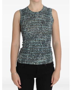 Dolce & Gabbana Abstract-Print Sleeveless Top - Blue