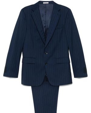 Fursac Pinstriped Suit - Blue
