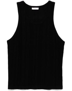 Commas Linen Cotton Tank - Black