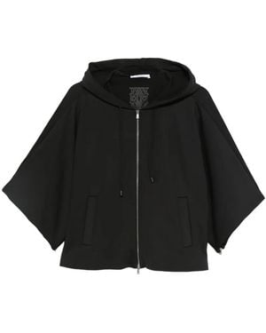 Max Mara Hoodie Mit Cape-Ärmeln - Schwarz