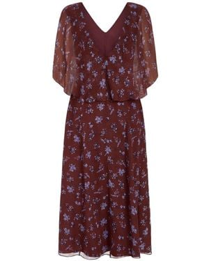 Markarian Marina Floral-Print Midi Dress - Purple