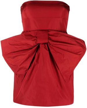 RED Valentino Bow-Embellished Strapless Mini Dress - Red
