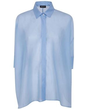 DR. HOPE Sheer Button-Up Shirt - Blue