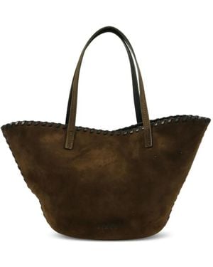 STAUD Caro Whipstitched Tote Bag - Brown