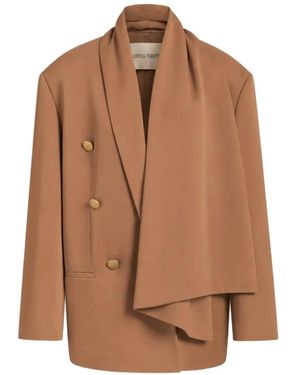 Alberta Ferretti Blazer À Boutonnière Croisée - Brown