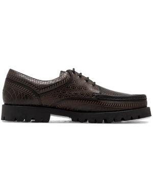 Paraboot Patterned Lace-Up Loafers - Black
