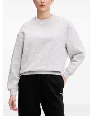 Guess Sweat À Logo Brodé Et Épaules Dénudées - White