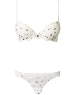Twinset Cherry-Print Lingerie Set - White