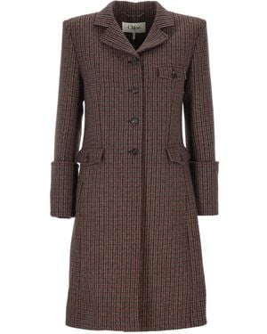 Chloé Buttoned Pocket Coat - Brown