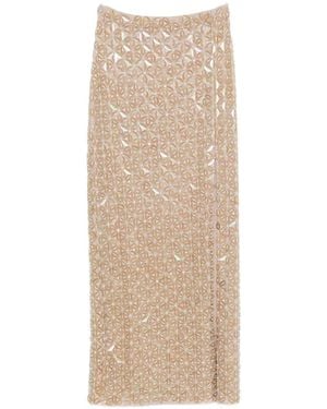 P.A.R.O.S.H. Sequin-Embellished Maxi Skirt - Natural