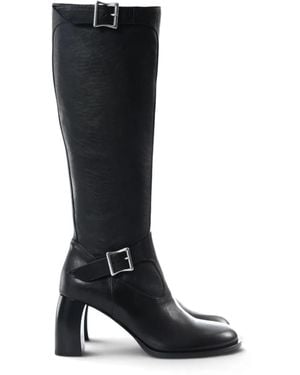 Ann Demeulemeester Kniehohe Gida Stiefel Mit Schnallendetail - Schwarz