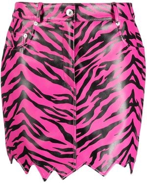 Moschino Zig-Zag Tiger-Print Skirt - Pink