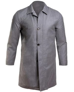 Kiton Pinstriped Overcoat - Gray