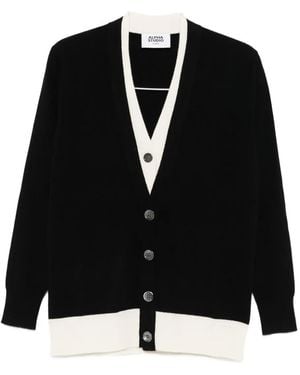 Alpha Studio Contrast-border cardigan - Schwarz