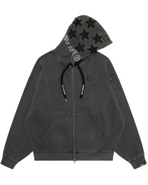 Aape By A Bathing Ape Moonface Star Zip-Up Hoodie - Black
