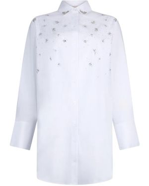 Liu Jo Shirt Dress With Bejewelled Embellishment - White