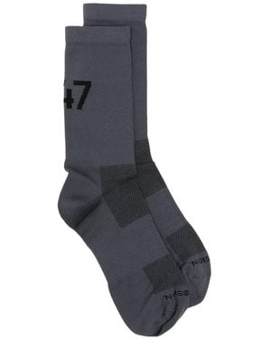 Represent Logo-Intarsia Mesh-Panel Socks - Blue