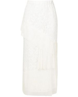 Lethicia Bronstein Midi-Rok Met Kant - Wit