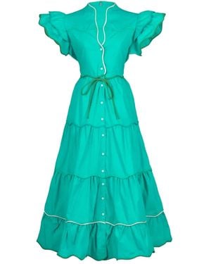 Celiab Baba ruffled tiered dress - Azul