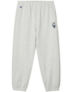 Chocoolate Embroidered-Motif Track Pants - White