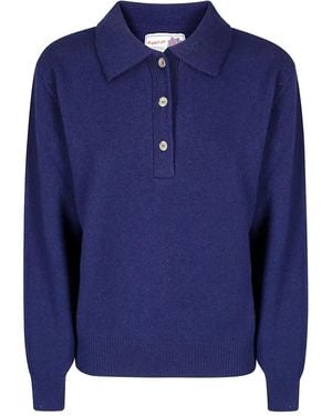 Howlin' Poems Of Comfort Buttoned Collar Polo Top - Blue