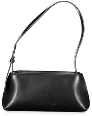Calvin Klein Logo-Debossed Leather Tote Bag - Black