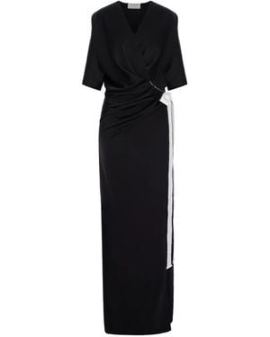 V:PM ATELIER Vestido Largo Samantha Drapeado - Negro