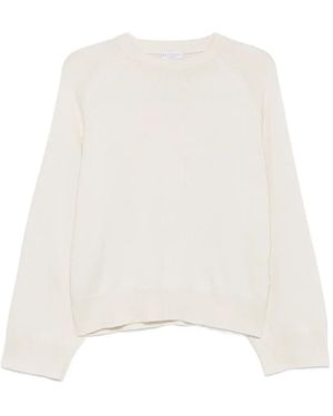 Brunello Cucinelli Pull En Laine À Manches Raglan - Blanc
