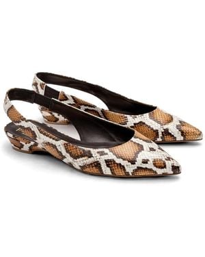 Poche Paris Zapatos De Tacón Con Efecto De Piel De Serpiente - Blanco