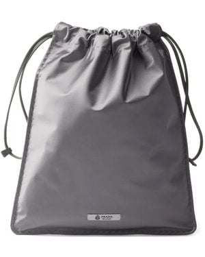 Prada Wish Drawstring Pouch - Grey