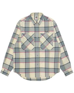Aape By A Bathing Ape Geruit Overhemd - Blauw