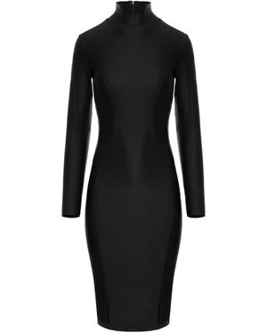 Murmur Cast Long-Sleeve Midi Dress - Black