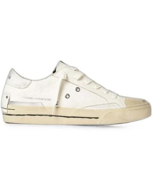 Crime London Recut Canvas Leather Trainers - White