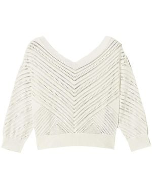 Twinset ポインテールニット Vネックセーター - ホワイト