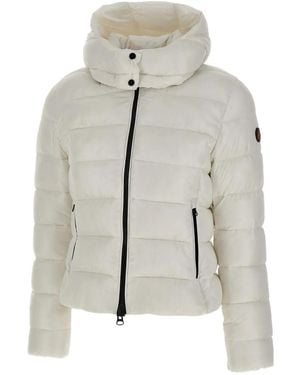 Save The Duck Horizontal-Quilted Hooded Puffer Jacket - Grey