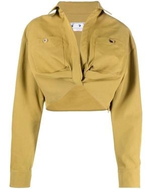 Off-White c/o Virgil Abloh ツイスト クロップド カーゴシャツ - イエロー