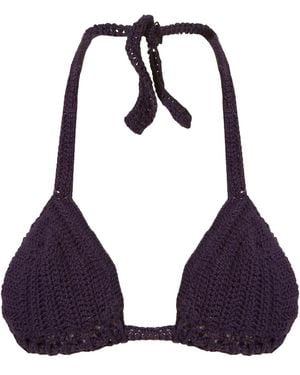 Amir Slama Knit Triangle Bikini Top - Purple