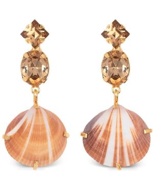 Jennifer Behr Uriel Crystal-Embellished Shell Earrings - Pink